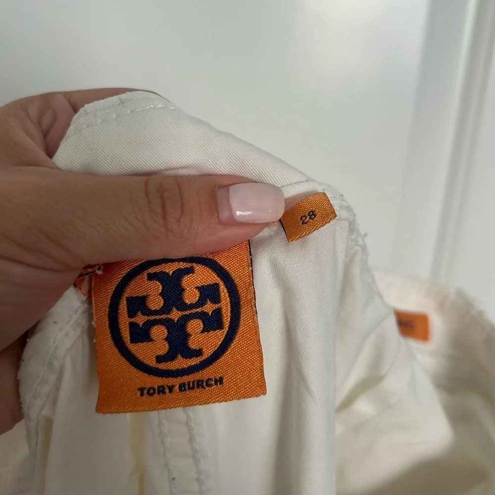 Tory Burch White Fatigue Chino Pants size 28
